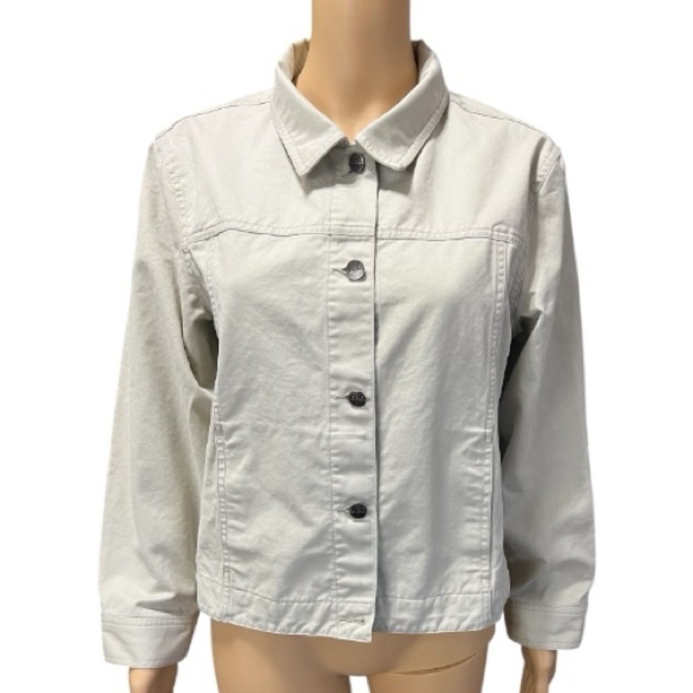 L.L. Bean Women's Cream 109% Cotton Denim Jacket Size MP